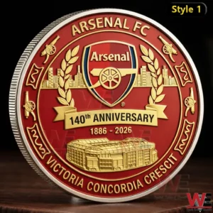 Arsenal anniversary commemorative coin with club crest and stadium design!