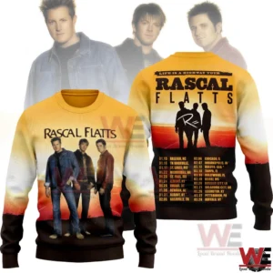 Rascal Flatts sweater with band image and tour theme!