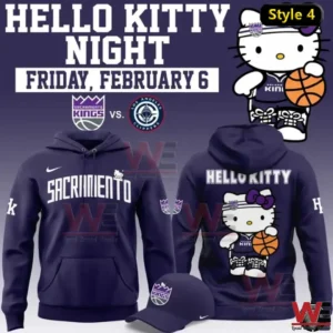 Purple Sacramento Kings Hello Kitty hoodie front and back view!