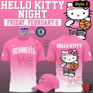 Pink Sacramento Kings Hello Kitty Night shirt!