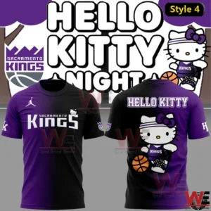 Purple and black Sacramento Kings Hello Kitty Night shirt!
