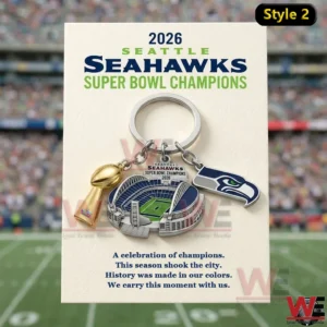 Seahawks Super Bowl champions keychain on display card!