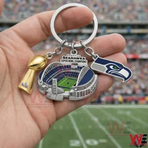 Seahawks champions keychain with stadium trophy and logo!