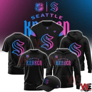 Seattle Kraken cyberpunk apparel collection including shirts hoodie jersey and cap!