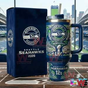 Seattle Seahawks Super Bowl champions tumbler with matching gift box!
