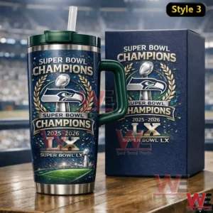 Seattle Seahawks Super Bowl champions tumbler with premium display box!