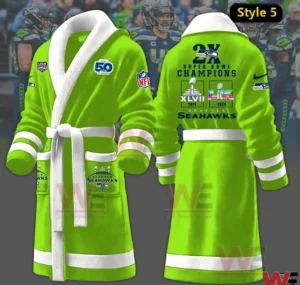 seattle seahawks 2x super bowl champions fleece bathrobe img 4 uoQIg