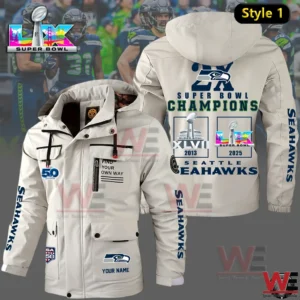 Seattle Seahawks 2x Super Bowl Champions Windbreaker Outdoor Jacket