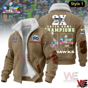 Seattle Seahawks 2x Super Bowl Champions Winter Fleece Jacket