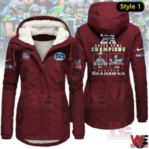 Seattle Seahawks 2x Super Bowl Champions Woman Winter Fleece Jacket