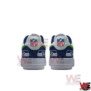 Back view of Seattle Seahawks custom sneaker with team logo!