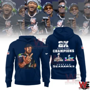 seattle seahawks sam darnold middle finger 2x super bowl champions shirt img 3 VPJ2e