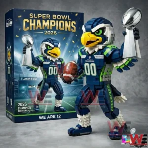 Seattle Seahawks Super Bowl Champions 2026 Blitz Mascot Building Set