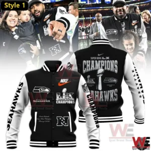 Seattle Seahawks Super Bowl Champions LX Nike Baseball Jacket