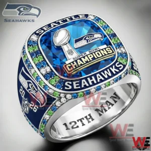 Seattle Seahawks Super Bowl champions ring with detailed design!
