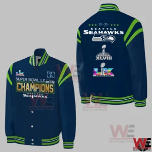 Seattle Seahawks Super Bowl baseball jacket detailed view!