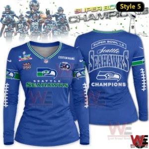 seattle seahawks super bowl lx champions commemorative 2026 champs womens long sleeve shirts v neck img 4 50Guu