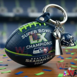 seattle seahawks super bowl lx champions commemorative football keychain img 1 6PeSa