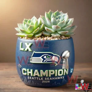 Seattle Seahawks Super Bowl LX Champions Commemorative Planter