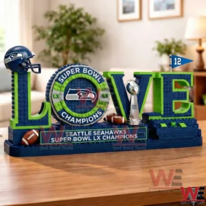 Seattle Seahawks Super Bowl LX Champions LOVE Building Set