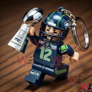 Seattle Seahawks Super Bowl LX Champions Minifigure Keychain
