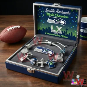 Seattle Seahawks Super Bowl LX Commemorative Charm Bracelet