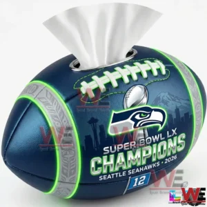 Seattle Seahawks Super Bowl LX Limited Edition Football Tissue Holder