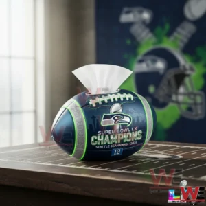 seattle seahawks super bowl lx limited edition football tissue holder img 1 R4bHV