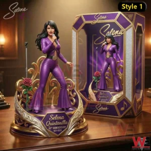 Purple stage outfit singer collectible figure with microphone and decorative display base!