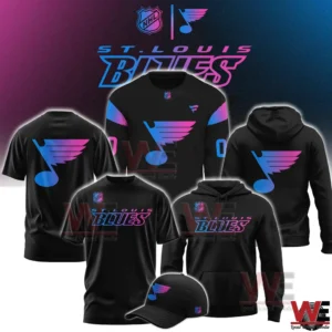 Cyberpunk style St Louis Blues apparel collection with shirts hoodies and cap!
