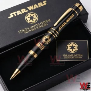Black and gold Star Wars collector pen displayed inside a premium presentation box!