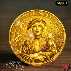 Stevie Nicks Sister of the Moon Commemorative Coin 5 Gold commemorative coin with Stevie Nicks in mystical style with stars and moon!