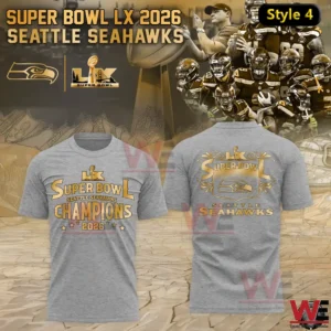 Seattle Seahawks Super Bowl LX champions shirt front and back view!
