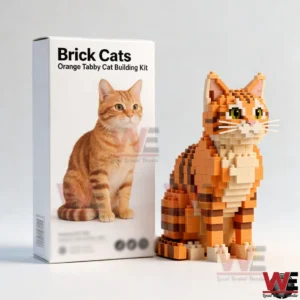 Tabby Cat Building Brick Set Kit