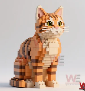 tabby cat building brick set kit img 3 GDUZO