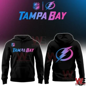 Black Tampa Bay hoodie with neon lightning logo and sporty look!