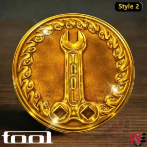 Tool Band Third Eye Commemorative Coin 4 Gold TOOL coin with central wrench symbol!