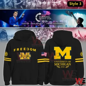 University of Michigan Tourning Point USA 2026 Freedom Hoodie 5 Black University of Michigan freedom hoodie!