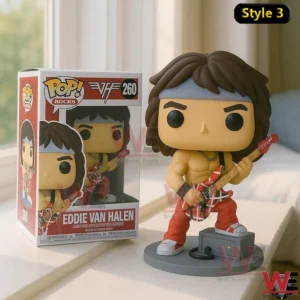 Van Halen Rock Band Eddie Pop Figure Collection 6 Stylized rock guitarist figure playing electric guitar on stand!