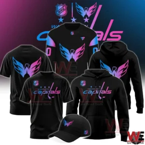 Washington Capitals cyberpunk warm up jersey hoodie tshirt and cap set!