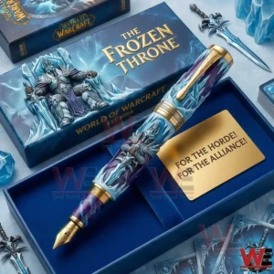 Collector fountain pen inspired by World of Warcraft Frozen Throne in a blue presentation box!