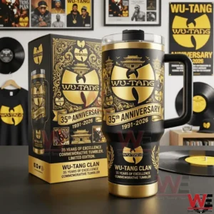 Wu Tang anniversary tumbler with gold design and collector box!