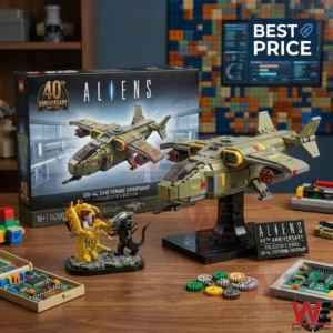 Aliens UD-4L Cheyenne Dropship 40th Anniversary Building Brick Set 3 Aliens Cheyenne dropship building brick set with box and best price sign!