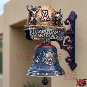 Arizona Wildcats wall bell with team logo and wildcat design mounted on a wall!