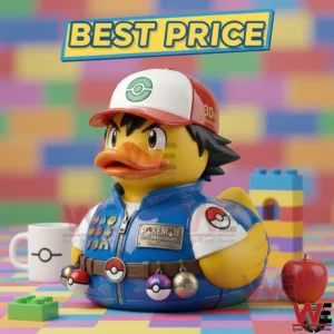 Trainer duck figure in colorful toy room setting!
