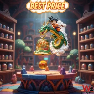Dragon Ball inspired wall bell with green dragon and young hero figure!