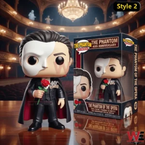 Phantom anniversary collectible figure with mask and rose beside box!