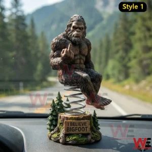 Bigfoot dashboard bobblehead on a spring base inside a car!
