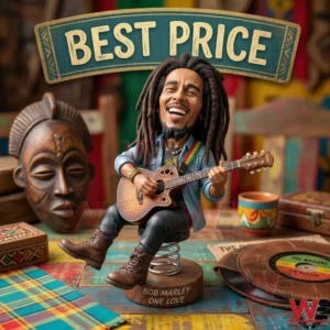 Musician bobblehead with guitar under a best price sign!