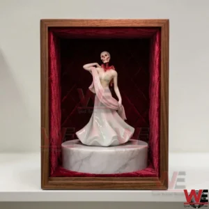 Broken Ladies Figure Doll 7 Skeleton lady porcelain doll inside a red velvet lined wooden display box!